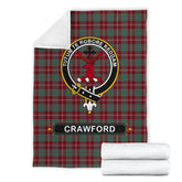 Clan Crawford Tartan Crest Blanket 3 Sizes WV52 Clan Crawford Tartan Today