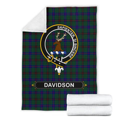 Clan Davidson Tartan Crest Blanket 3 Sizes PH23 Clan Davidson Tartan Today