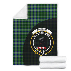 Clan Tweedside District Tartan Crest Blanket Wave Style UJ89 Clan Hall Tartan Today