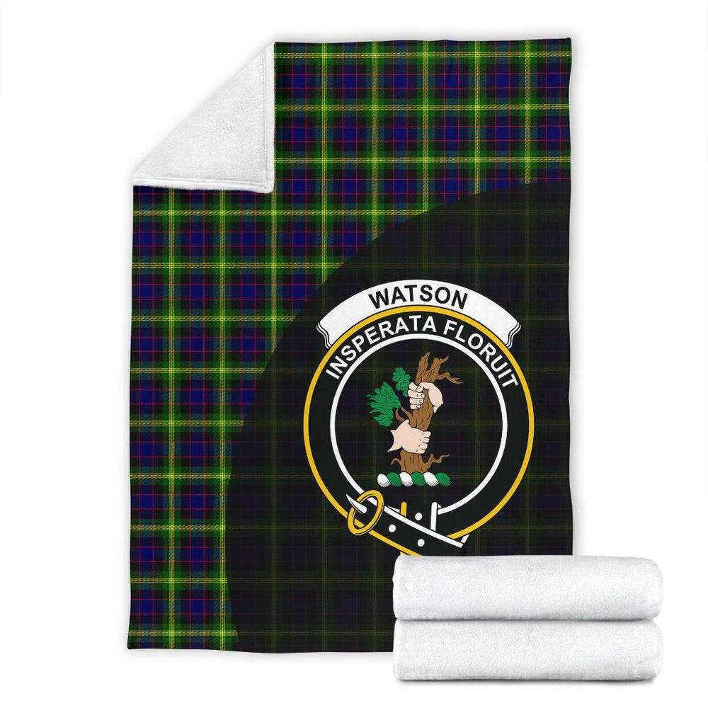 Clan Watson Modern Tartan Crest Blanket Wave Style WJ68 Clan Watson Tartan Today