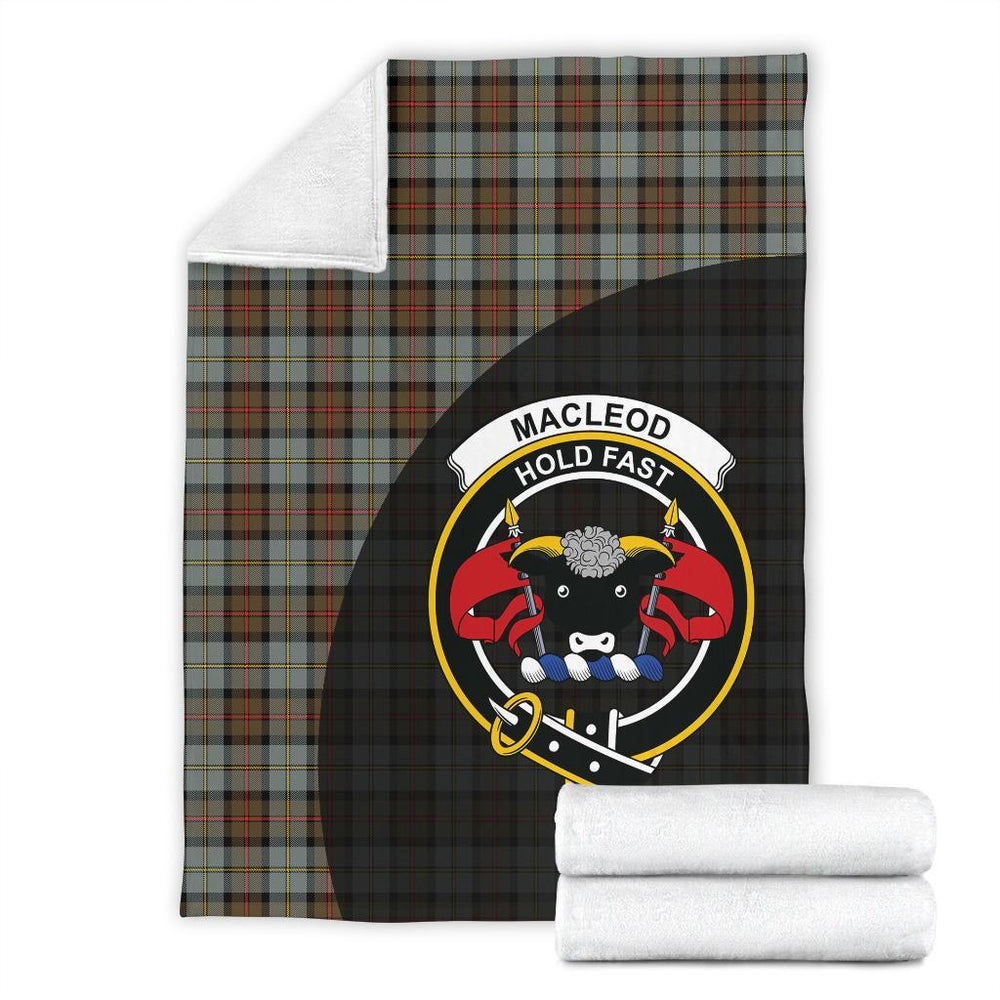 Clan MacLeod of Harris Weathered Tartan Crest Blanket Wave Style KX47 Clan Hall Tartan Today