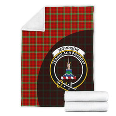 Clan Morrison Red Modern Tartan Crest Blanket Wave Style IQ16 Clan Morrison Tartan Today