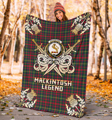 Clan MacKintosh Hunting Modern Tartan Gold Courage Symbol Blanket SPDI74 Clan MacKintosh / MacIntosh Tartan Today