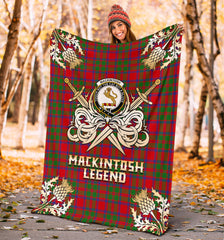 Clan MacKintosh Modern Tartan Gold Courage Symbol Blanket SPNX71 Clan MacKintosh / MacIntosh Tartan Today