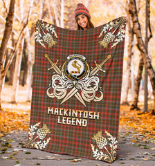 Clan MacKintosh Hunting Weathered Tartan Gold Courage Symbol Blanket SPAE39 Clan MacKintosh / MacIntosh Tartan Today