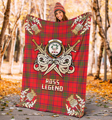 Clan Ross Modern Tartan Gold Courage Symbol Blanket SPMR79 Clan Ross Tartan Today