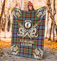 Clan Stirling Bannockburn Tartan Gold Courage Symbol Blanket SPOC95 Clan Stirling Tartan Today