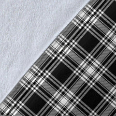 Clan Menzies Black & White Modern Tartan Crest Blanket Wave Style QZ30 Clan Menzies Tartan Today