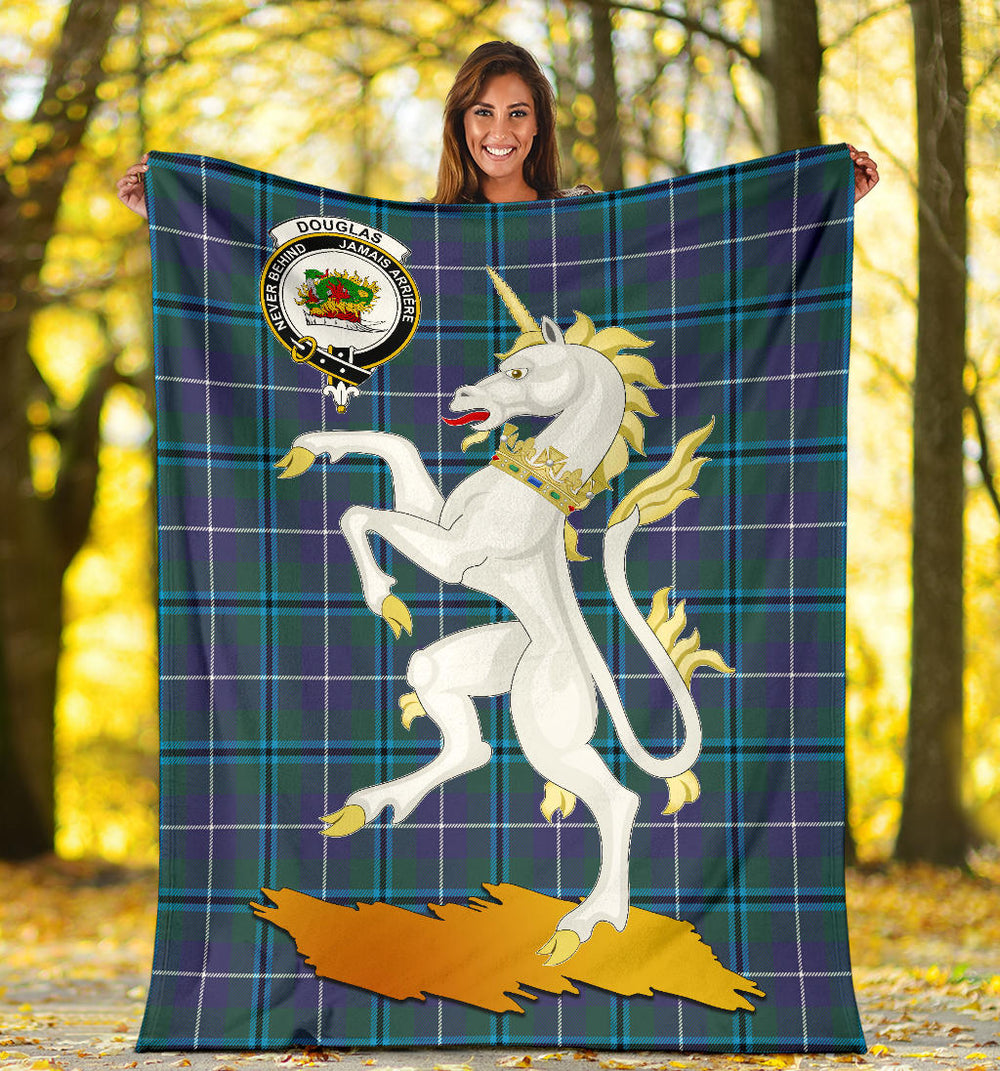 Clan Douglas Modern Tartan Crest Blanket Unicorn Style VV29 Clan Douglas Tartan Today