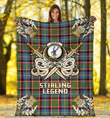 Clan Stirling Bannockburn Tartan Gold Courage Symbol Blanket SPOC95 Clan Stirling Tartan Today