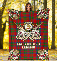 Clan MacKintosh Modern Tartan Gold Courage Symbol Blanket SPNX71 Clan MacKintosh / MacIntosh Tartan Today