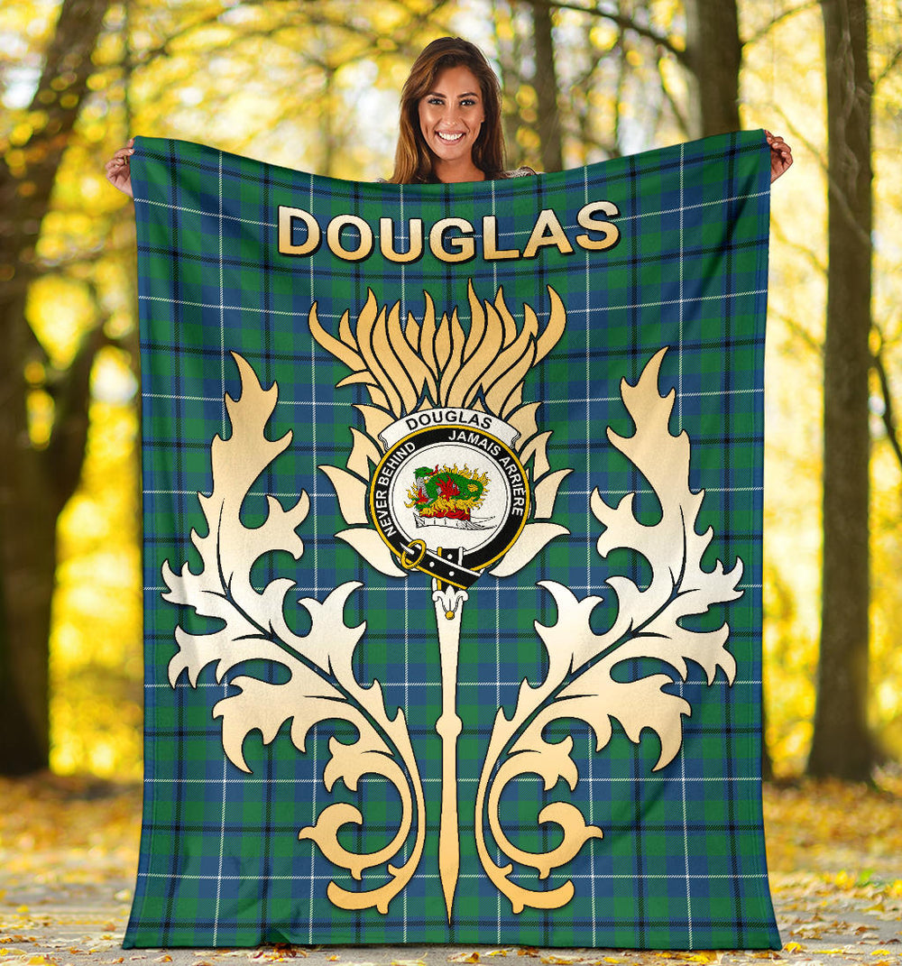 Clan Douglas Ancient Tartan Crest Blanket Gold Thistle Style XY48 Clan Douglas Tartan Today