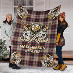 Clan MacPherson Hunting Ancient Tartan Gold Courage Symbol Blanket SPTU97 Clan MacPherson Tartan Today