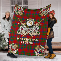 Clan MacKintosh Modern Tartan Gold Courage Symbol Blanket SPNX71 Clan MacKintosh / MacIntosh Tartan Today
