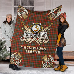 Clan MacKintosh Hunting Weathered Tartan Gold Courage Symbol Blanket SPAE39 Clan MacKintosh / MacIntosh Tartan Today