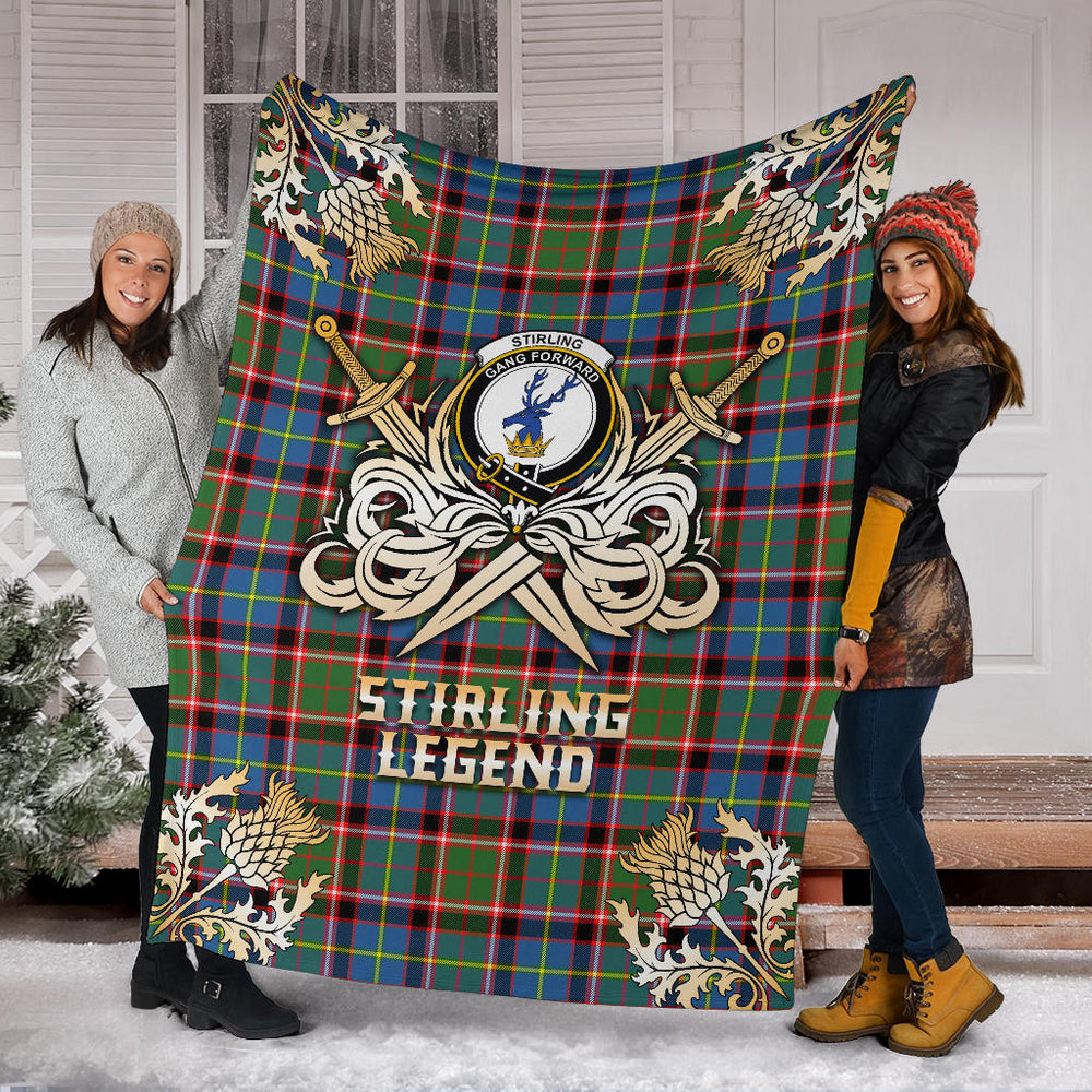 Clan Stirling Bannockburn Tartan Gold Courage Symbol Blanket SPOC95 Clan Stirling Tartan Today