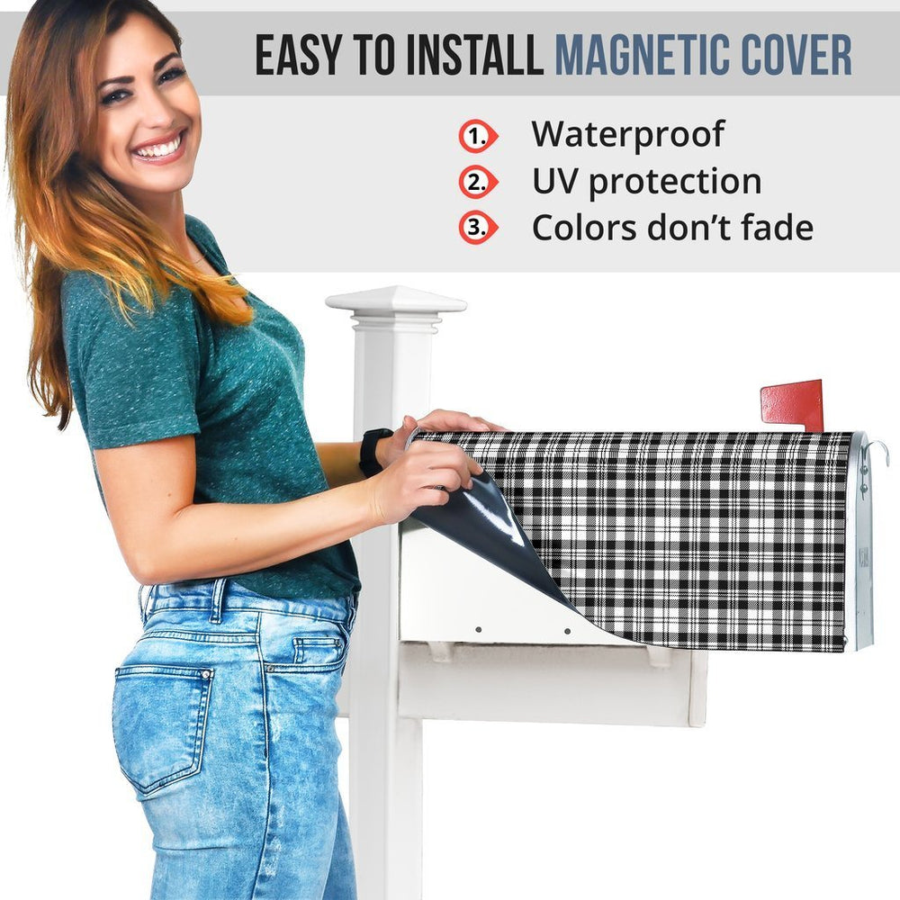 Clan Scott Black & White Modern Tartan Mailbox HW89 Clan Scott (Scott Tartan) Tartan Today