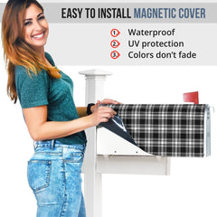 Clan Menzies Black & White Modern Tartan Mailbox ES68 Clan Menzies Tartan Today