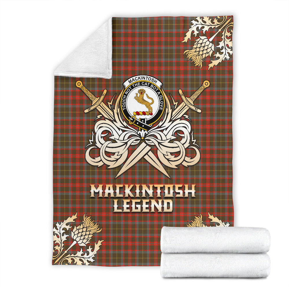 Clan MacKintosh Hunting Weathered Tartan Gold Courage Symbol Blanket SPAE39 Clan MacKintosh / MacIntosh Tartan Today