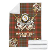 Clan MacKintosh Hunting Weathered Tartan Gold Courage Symbol Blanket SPAE39 Clan MacKintosh / MacIntosh Tartan Today