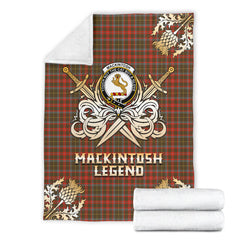 Clan MacKintosh Hunting Weathered Tartan Gold Courage Symbol Blanket SPAE39 Clan MacKintosh / MacIntosh Tartan Today