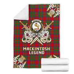 Clan MacKintosh Modern Tartan Gold Courage Symbol Blanket SPNX71 Clan MacKintosh / MacIntosh Tartan Today