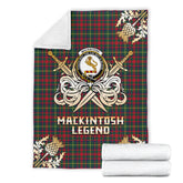 Clan MacKintosh Hunting Modern Tartan Gold Courage Symbol Blanket SPDI74 Clan MacKintosh / MacIntosh Tartan Today