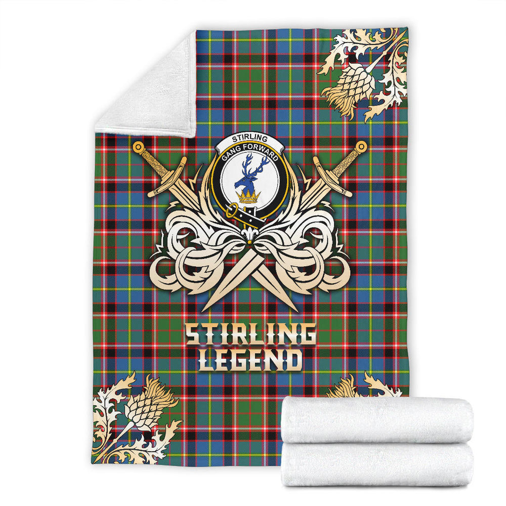 Clan Stirling Bannockburn Tartan Gold Courage Symbol Blanket SPOC95 Clan Stirling Tartan Today