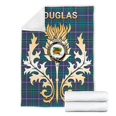 Clan Douglas Modern Tartan Crest Blanket Gold Thistle Style PJ86 Clan Douglas Tartan Today