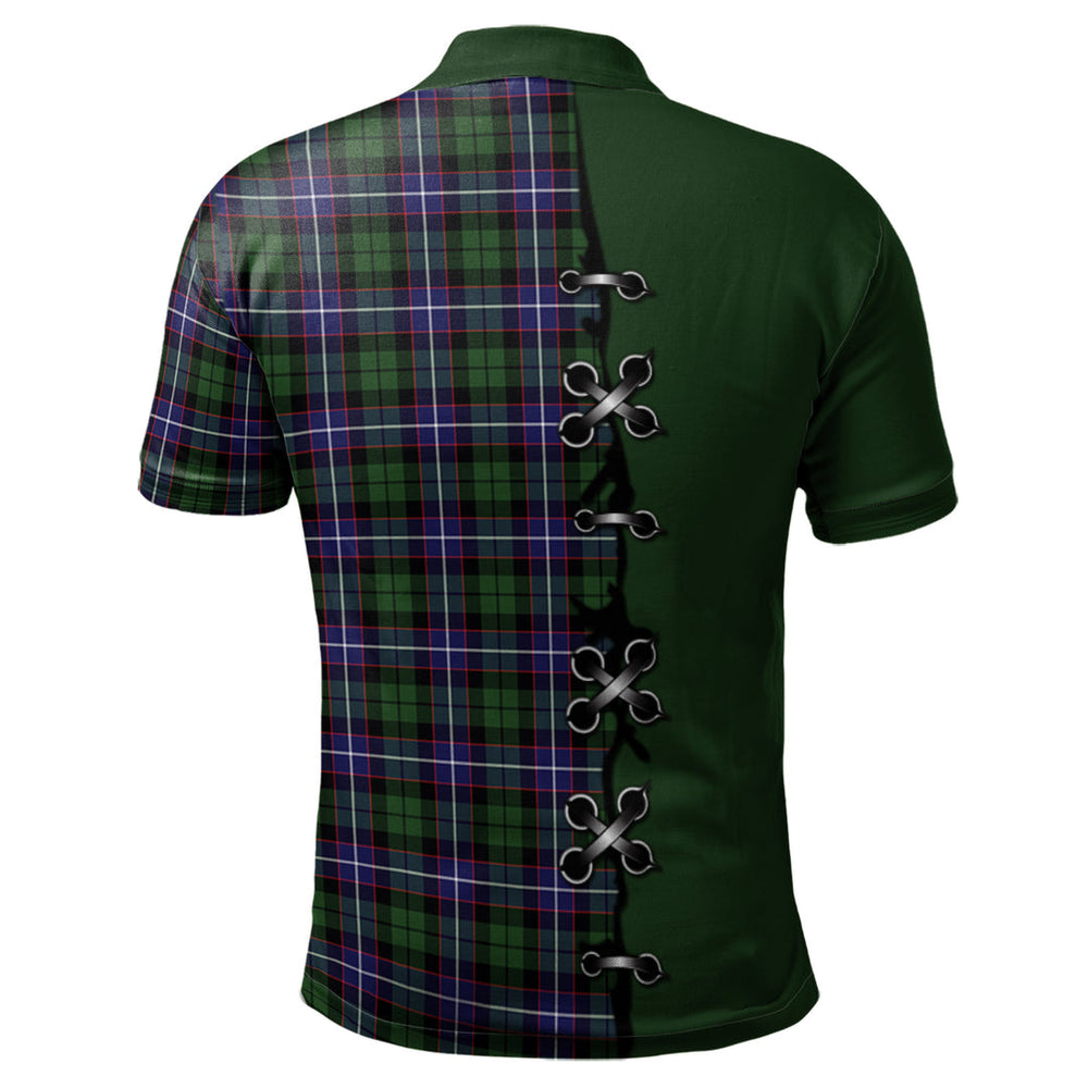 Clan Galbraith Modern Tartan Polo Shirt - Lion Rampant And Celtic Thistle Style EV55 Galbraith Modern Tartan Tartan Polo