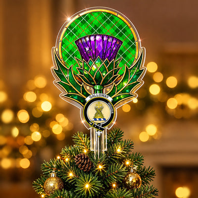 Clan Galloway District Tartan Thistle Christmas Tree Topper