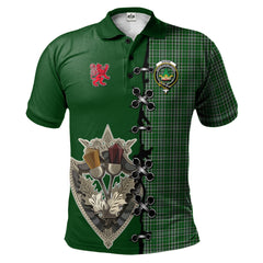 Clan Gayre Dress Tartan Polo Shirt - Lion Rampant And Celtic Thistle Style WT21 Gayre Dress Tartan Tartan Polo