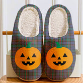 Clan Fletcher of Dunans Tartan Halloween Pumpkin Slippers, Fluffy Spooky Slippers LP81 Fletcher of Dunans Tartan Tartan Halloween