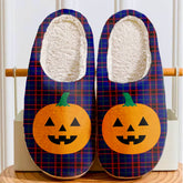 Clan Home Modern Tartan Halloween Pumpkin Slippers, Fluffy Spooky Slippers SS92 Home Modern Tartan Tartan Halloween
