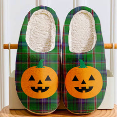 Clan Kirby Tartan Halloween Pumpkin Slippers, Fluffy Spooky Slippers IM50 Kirby Tartan Tartan Halloween