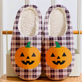 Clan MacPherson Hunting Modern Tartan Halloween Pumpkin Slippers, Fluffy Spooky Slippers YQ85 MacPherson Hunting Modern Tartan Tartan Halloween