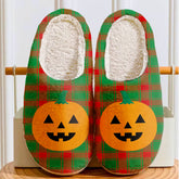Clan Middleton Modern Tartan Halloween Pumpkin Slippers, Fluffy Spooky Slippers PN71 Middleton Modern Tartan Tartan Halloween