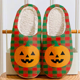 Clan Moncrieffe Tartan Halloween Pumpkin Slippers, Fluffy Spooky Slippers TI70 Moncrieffe Tartan Tartan Halloween