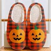 Clan Rob Roy MacGregor Ancient Tartan Halloween Pumpkin Slippers, Fluffy Spooky Slippers GQ71 Rob Roy MacGregor Ancient Tartan Tartan Halloween