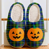 Clan Smith Modern Tartan Halloween Pumpkin Slippers, Fluffy Spooky Slippers HF98 Smith Modern Tartan Tartan Halloween
