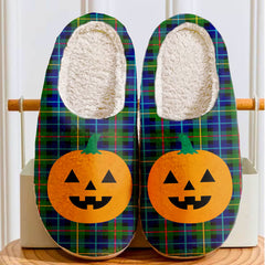 Clan Smith Modern Tartan Halloween Pumpkin Slippers, Fluffy Spooky Slippers HF98 Smith Modern Tartan Tartan Halloween