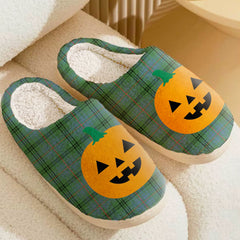Clan Walker Hunting Ancient Tartan Halloween Pumpkin Slippers, Fluffy Spooky Slippers KE64 Walker Hunting Ancient Tartan Tartan Halloween