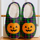 Clan Urquhart Modern Tartan Halloween Pumpkin Slippers, Fluffy Spooky Slippers RJ58 Urquhart Modern Tartan Tartan Halloween