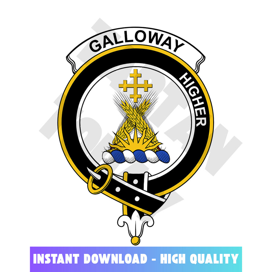 Clan Galloway Tartan Crest, Badges, Heraldry, Clans, Family Scotland PNG, Digital ClipArt High Quality