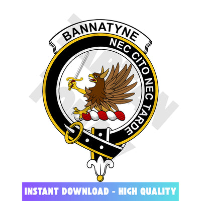 Clan Bannatyne Tartan Crest, Badges, Heraldry, Clans, Family Scotland PNG, Digital ClipArt High Quality