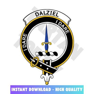 Clan Dalziel Tartan Crest, Badges, Heraldry, Clans, Family Scotland PNG, Digital ClipArt High Quality