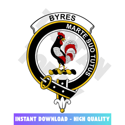 Clan Byres Tartan Crest, Badges, Heraldry, Clans, Family Scotland PNG, Digital ClipArt High Quality