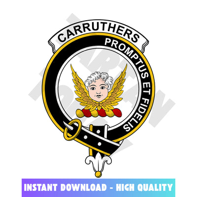 Clan Carruthers Tartan Crest, Badges, Heraldry, Clans, Family Scotland PNG, Digital ClipArt High Quality
