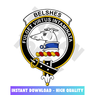 Clan Belshes Tartan Crest, Badges, Heraldry, Clans, Family Scotland PNG, Digital ClipArt High Quality