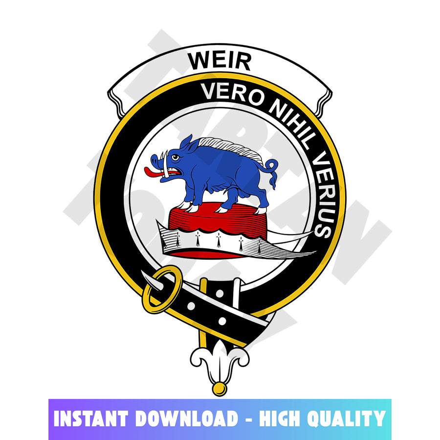Clan Weir Tartan Crest, Badges, Heraldry, Clans, Family Scotland PNG, Digital ClipArt High Quality